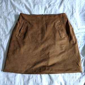 Faux suede a-line miniskirt